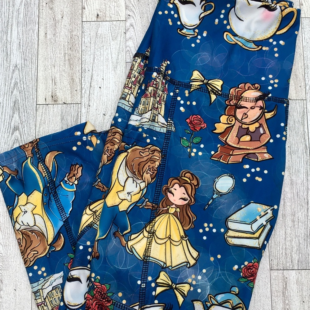 Disneys Beauty and the Beast Capri Leggings with Side pockets
